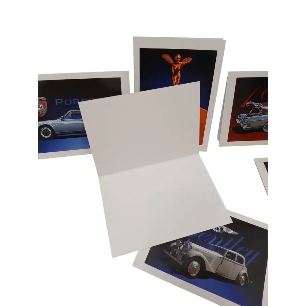 8‎ Luxury Cars GREETING CARDS FEATURING Porsche & Rolls Royce Blank w Envelopes
